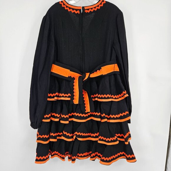 Western Boho Dress Extra Large Midi Dance Ruffle Layer Pleated Belt Long Sleeve - Picture 4 of 8